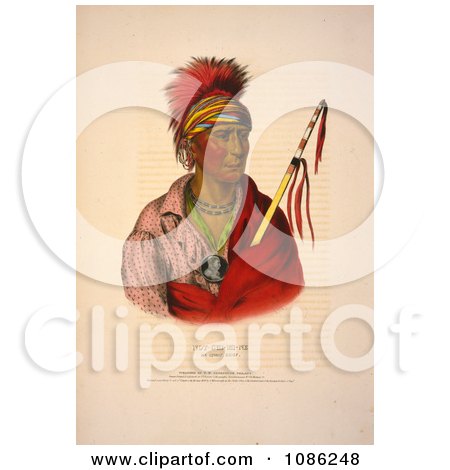 Ioway Native American Man Named Not-Chi-Mi-Ne - Free Historical Stock Illustration by JVPD