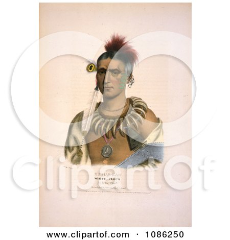 Ioway Native American Indian Chief Called Ma-Has-Kah, White Clou - Free Historical Stock Illustration by JVPD