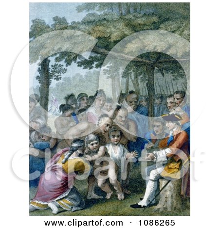The Indians Delivering up the English Captives to Colonel Bouquet - Free Historical Stock Illustration by JVPD