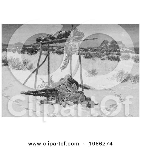 Indian Warrior Laid to Rest - Free Historical Stock Illustration by JVPD