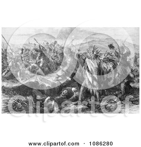 Massacre of United States Troops by the Sioux and Cheyenne India - Free Historical Stock Illustration by JVPD