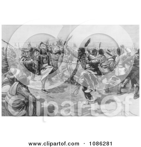 Sioux Indian Ghost Dance - Free Historical Stock Illustration by JVPD