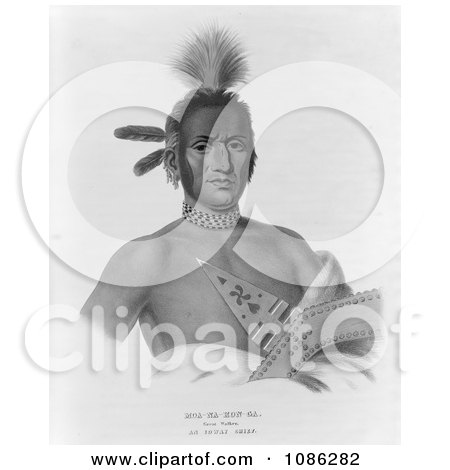 Moa-Na-Hon-Ga/Great Walker, Ioway Indian Chief - Free Historical Stock Illustration by JVPD