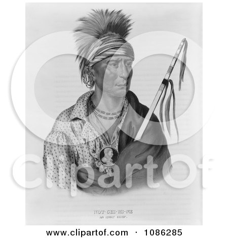 Ioway Native American Man Named Not-Chi-Mi-Ne - Free Historical Stock Illustration by JVPD