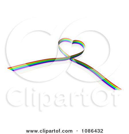 Clipart 3d Rainbow Ribbon Forming A Heart - Royalty Free Vector Illustration by AtStockIllustration