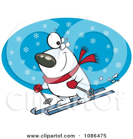 Clipart Skiing Polar Bear - Royalty Free Vector Illustration by toonaday