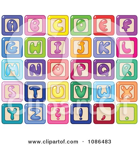 Clipart Colorful Capital Letter Alphabet Blocks - Royalty Free Vector Illustration by yayayoyo