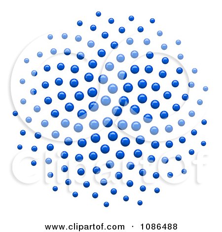 Clipart 3d Blue Spiral Fibonacci Golden Ratio Mathematics Dot Pattern - Royalty Free Vector Illustration by Leo Blanchette