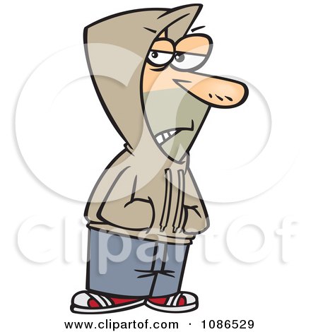 Clipart Shady Man Wearing A Hoodie - Royalty Free Vector Illustration by toonaday