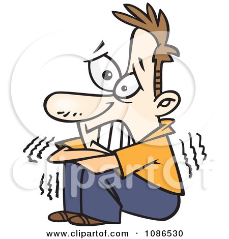 Clipart Scared Man Shaking - Royalty Free Vector Illustration by toonaday