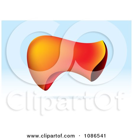 Clipart 3d Orange Abstract Floating Element On Blue - Royalty Free Vector Illustration by michaeltravers