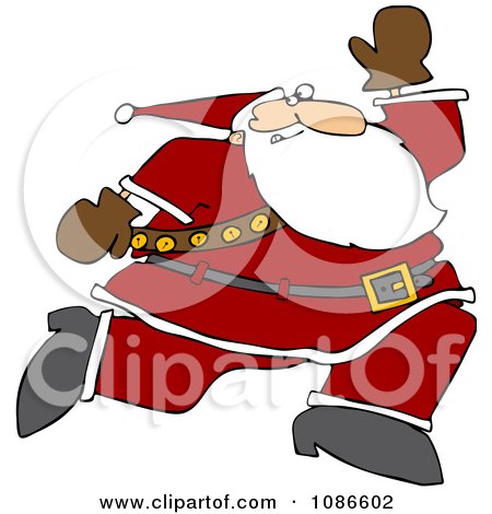 Clipart Santa Running - Royalty Free Vector Illustration by djart