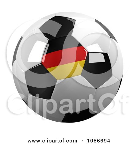 Clipart 3d Germany Soccer Championship Of 2012 Ball - Royalty Free CGI Illustration by stockillustrations