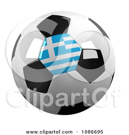 Clipart 3d Greece Soccer Championship Of 2012 Ball - Royalty Free CGI Illustration by stockillustrations