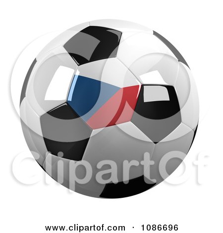 Clipart 3d Czech Republic Soccer Championship Of 2012 Ball - Royalty Free CGI Illustration by stockillustrations