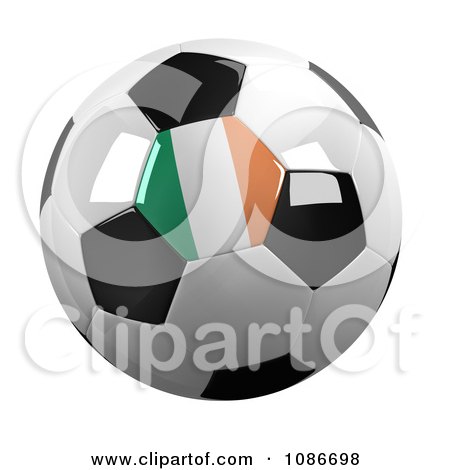 Clipart 3d Ireland Soccer Championship Of 2012 Ball - Royalty Free CGI Illustration by stockillustrations
