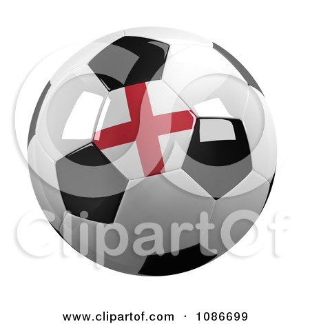 Clipart 3d England Soccer Championship Of 2012 Ball - Royalty Free CGI Illustration by stockillustrations