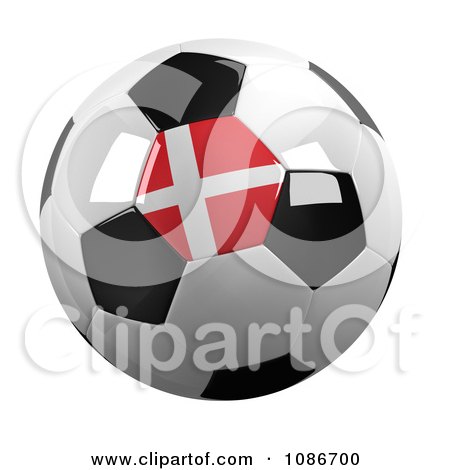 Clipart 3d Denmark Soccer Championship Of 2012 Ball - Royalty Free CGI Illustration by stockillustrations