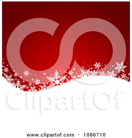 Clipart Red And White Wave Snowflake Christmas Background - Royalty Free Vector Illustration by KJ Pargeter