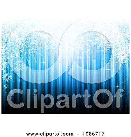 Clipart Blue Line And Glowing Snowflake Christmas Background - Royalty Free Vector Illustration by KJ Pargeter