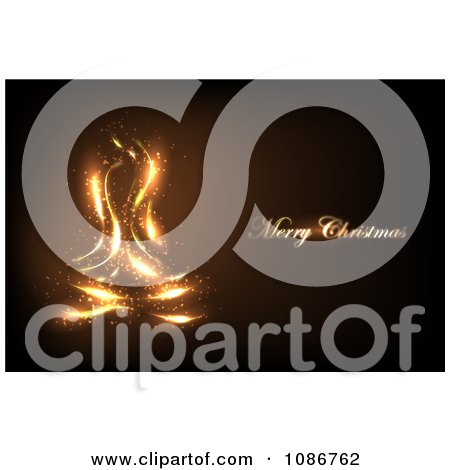 Clipart Glowing Gold Merry Christmas And Light Background - Royalty Free Illustration by vectorace