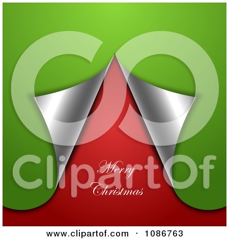 Clipart Red And Green Splitting Merry Christmas Background - Royalty Free Illustration by vectorace