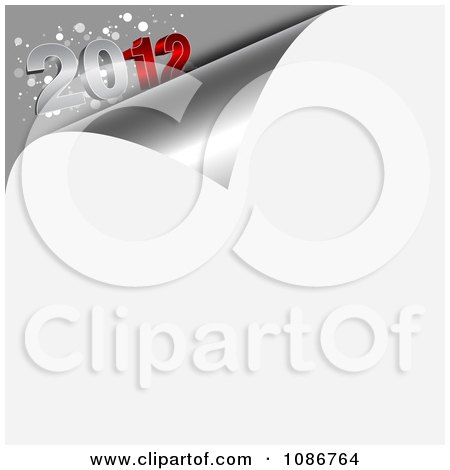 Clipart 3d 2012 New Year And Turning Page Background - Royalty Free Illustration by vectorace