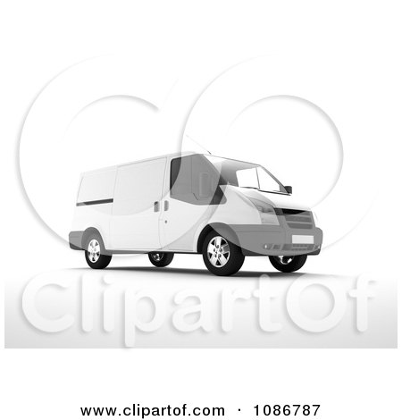 Clipart 3d White Van - Royalty Free CGI Illustration by chrisroll