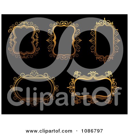 Clipart Ornate Golden Frames 1 - Royalty Free Vector Illustration by Vector Tradition SM