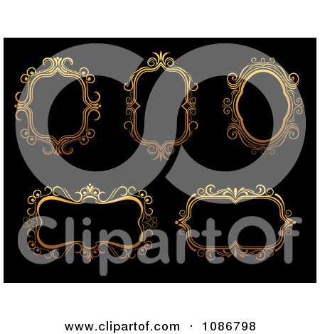 Clipart Ornate Golden Frames 2 - Royalty Free Vector Illustration by Vector Tradition SM