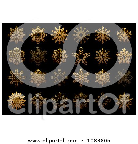 Clipart Golden Snowflake Icons - Royalty Free Vector Illustration by Vector Tradition SM