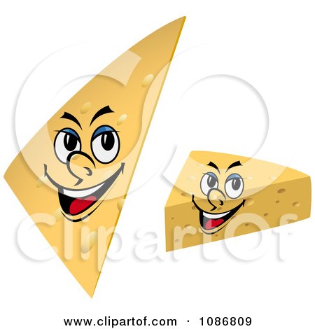 Clipart Cheese Wedge Faces - Royalty Free Vector Illustration by Vector Tradition SM