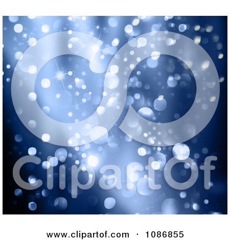 Clipart Blue Sparkly Christmas Bokeh Lights Background - Royalty Free CGI Illustration by KJ Pargeter