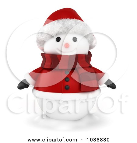 Clipart 3d Snowman In A Santa Suit - Royalty Free CGI Illustration by BNP Design Studio