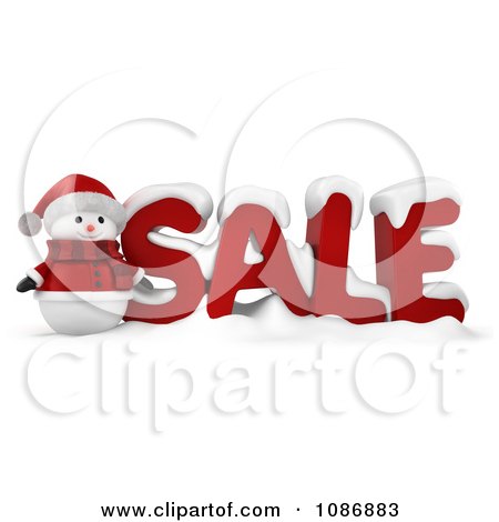 Clipart 3d Santa Snowman By SALE - Royalty Free CGI Illustration by BNP Design Studio