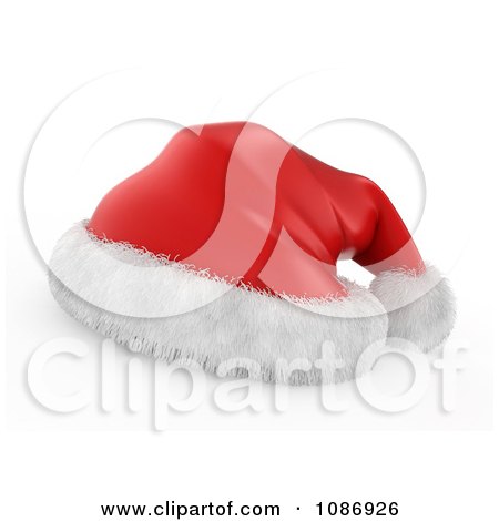 Clipart 3d Red Christmas Santa Hat With Fuzzy White Trim - Royalty Free CGI Illustration by BNP Design Studio