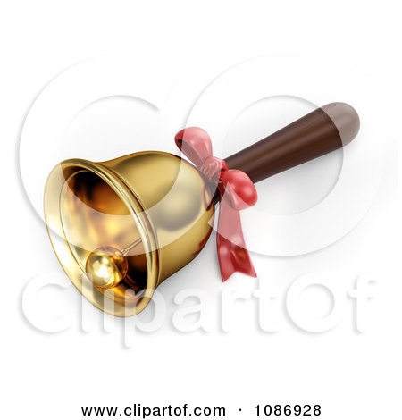 Clipart 3d Hand Held Christmas Bell - Royalty Free CGI Illustration by BNP Design Studio