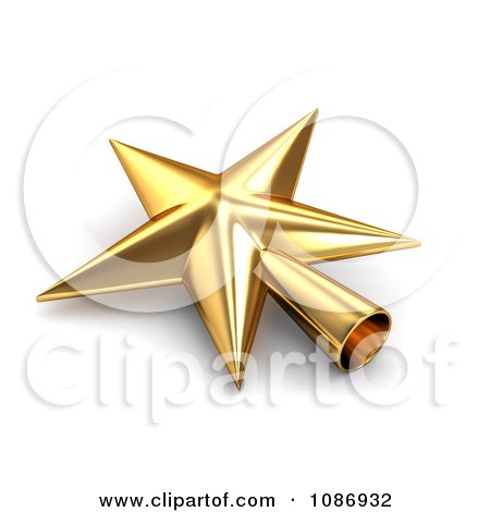 Clipart 3d Golden Star Christmas Tree Topper - Royalty Free CGI Illustration by BNP Design Studio