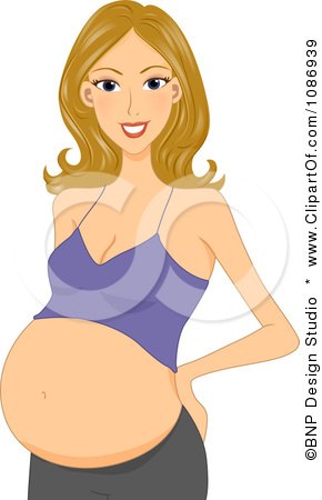 Clipart Dirty Blond Pregnant Woman In A Tank Top Revealing Her Baby Bump - Royalty Free Vector Illustration by BNP Design Studio