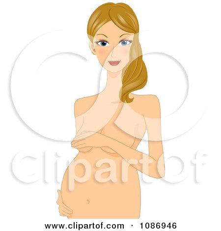 450px x 470px - Nude Dirty Blond Pregnant Woman Covering Her Breasts And ...