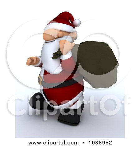 Clipart 3d Santa Carrying A Sack - Royalty Free CGI Illustration by KJ Pargeter