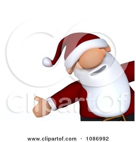 Clipart 3d Happy Santa Holding An Arm Out - Royalty Free CGI Illustration by KJ Pargeter