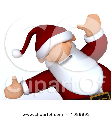 Clipart 3d Happy Santa Waving - Royalty Free CGI Illustration by KJ Pargeter