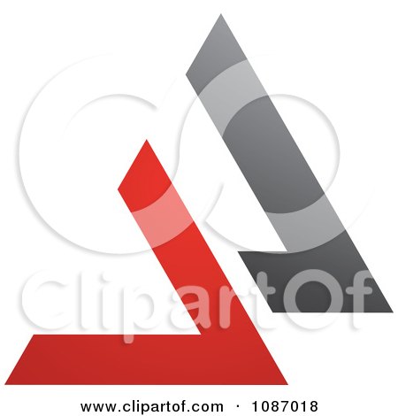 Clipart Red And Gray Triangles - Royalty Free Vector Illustration by TA Images