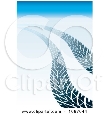 Clipart Curving Tire Tracks Through Snow - Royalty Free Vector Illustration by michaeltravers