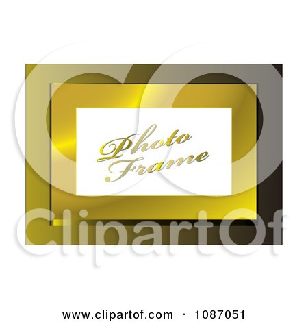 Clipart 3d Golden Photo Frame With Sample Text - Royalty Free Vector Illustration by michaeltravers