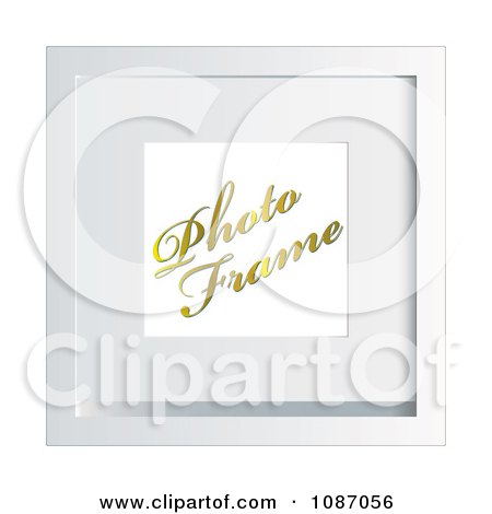 Clipart 3d White Photo Frame With Sample Text - Royalty Free Vector Illustration by michaeltravers