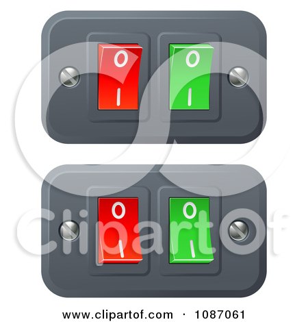 Clipart 3d Red And Green On And Off Switch Buttons - Royalty Free Vector Illustration by AtStockIllustration