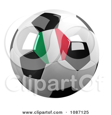 Clipart 3d Italy Soccer Championship Of 2012 Ball - Royalty Free CGI Illustration by stockillustrations
