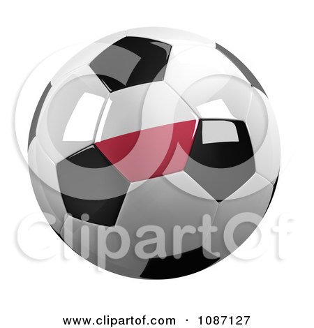 Clipart 3d Poland Soccer Championship Of 2012 Ball - Royalty Free CGI Illustration by stockillustrations
